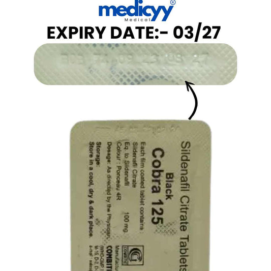 Black cobra 125Mg by Combitic Global Caplet Pvt Ltd (India). (4 Pack 20 tablet)