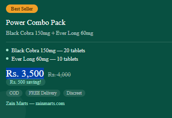 🔥 Power Combo Pack — Black Cobra 150mg + Ever Long 60mg