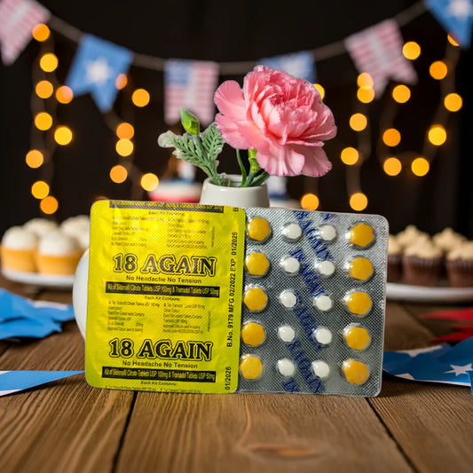 18 AGAIN TABLET امپورٹڈ مردوں کے لئے ٹائمنگ کی گولیاں - Pack of 20